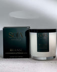 Release - Lemongrass & Persian Lime Candle | Embrace tranquility with our Lemongrass & Persian Lime Candle, infused with Prehnite crystals for serene energy. Enjoy 70 hours of aromatic bliss. | SOJA Fragrances