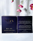 Relax - Japanese Honeysuckle Candle | Elevate tranquility with our Relax Candle, handcrafted in Melbourne. Enjoy soothing Japanese Honeysuckle aroma with Amethyst crystal energy. | SOJA Fragrances