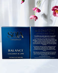 Balance - Coconut & Lime Candle | Indulge in Balance - a Moonstone Crystal Candle with coconut & lime scents from Melbourne. Enjoy 70hrs of serene, clean-burning relaxation. Shop now! | SOJA Fragrances