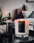 Protect - Black Tea & Bergamot Candle | Embrace the protective energy of our Melbourne-crafted, Black Tourmaline Crystal-infused Candle. Ignite for up to 70h of soothing Black Tea & Bergamot aroma. | SOJA Fragrances