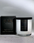 Protect - Black Tea & Bergamot Candle | Embrace the protective energy of our Melbourne-crafted, Black Tourmaline Crystal-infused Candle. Ignite for up to 70h of soothing Black Tea & Bergamot aroma. | SOJA Fragrances