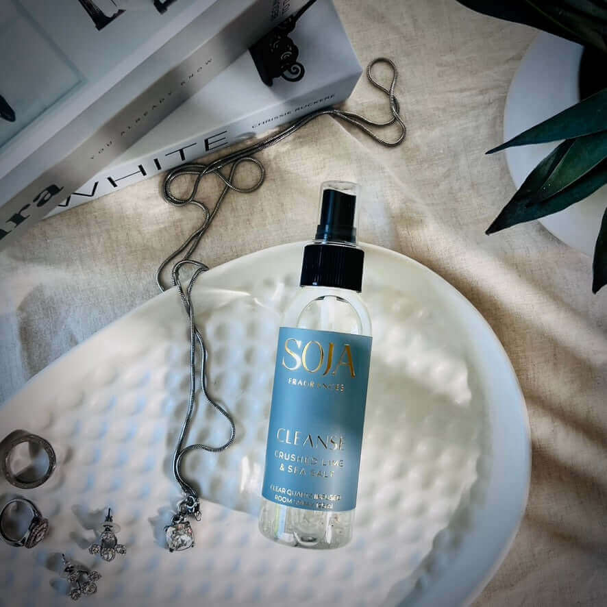 Cleanse - Crushed Lime &amp; Sea Salt Room Spray | Elevate your space with Cleanse Crushed Lime &amp; Sea Salt Room Spray. Infused with Clear Quartz Crystal energy &amp; luxury aroma - refresh for your home. Shop Now! | SOJA Fragrances