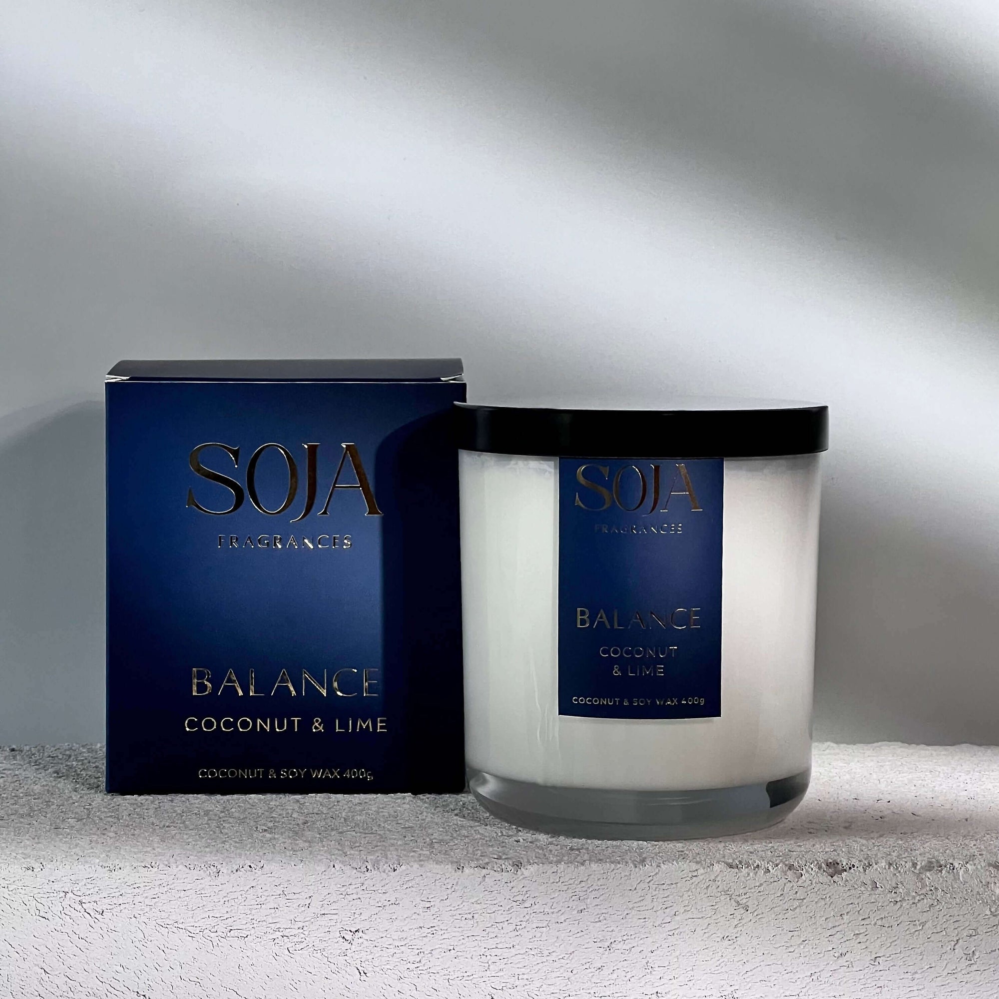 Balance - Coconut &amp; Lime Candle | Indulge in Balance - a Moonstone Crystal Candle with coconut &amp; lime scents from Melbourne. Enjoy 70hrs of serene, clean-burning relaxation. Shop now! | SOJA Fragrances