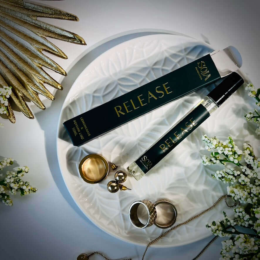 Release - Lemongrass & Persian Lime Mini Room Spray | Experience luxury on-the-go with our Lemongrass & Persian Lime Mini Room Spray. Perfect for any setting, this 10ml crystal-infused spray refreshes instantly. | SOJA Fragrances