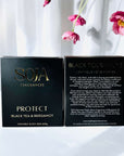 Protect - Black Tea & Bergamot Candle | Embrace the protective energy of our Melbourne-crafted, Black Tourmaline Crystal-infused Candle. Ignite for up to 70h of soothing Black Tea & Bergamot aroma. | SOJA Fragrances