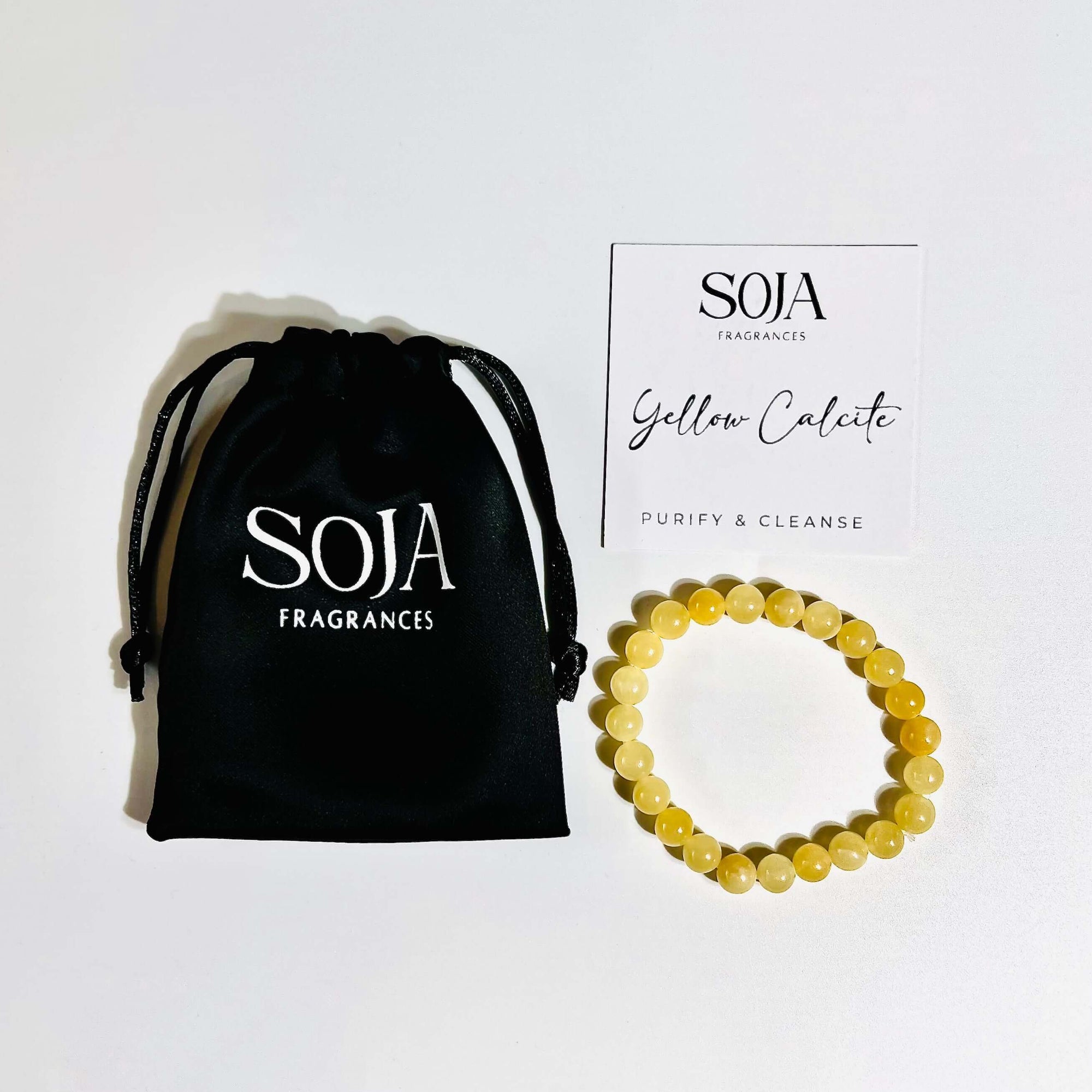 Yellow Calcite Crystal Bracelet | Elevate motivation with our Yellow Calcite Crystal Bracelet. Perfect for boosting confidence and energy. Shop the collection at Soja Fragrances now. | SOJA Fragrances