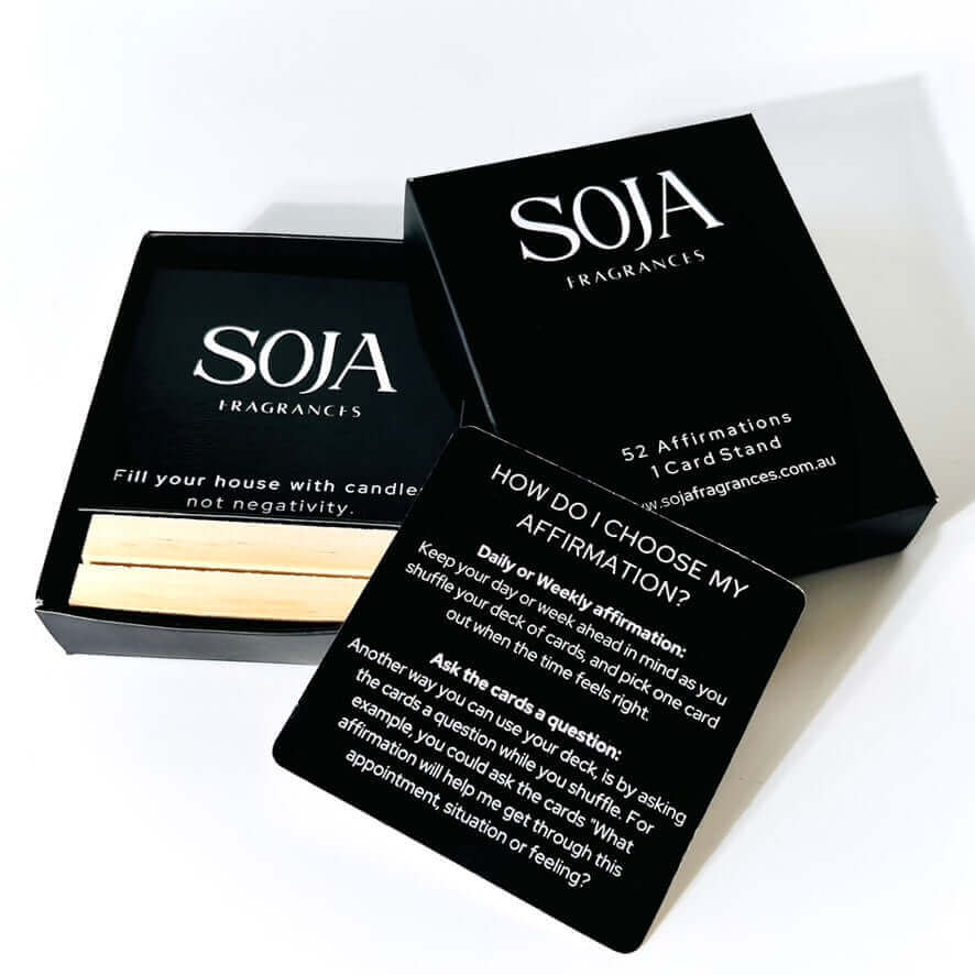 Affirmation Cards | Discover our range of affirmation cards at Soja Fragrances. Designed to inspire and uplift, these cards are perfect for enhancing your daily routine. | SOJA Fragrances